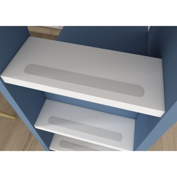 Cameretta 2276 con letto a soppalco con scrivania sottostante colore bianco e azzurro