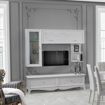 Porta tv soggiorno 180x190h cm colore bianco - Giselle