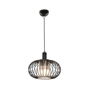 Lampada a sospensione Terla MDL3674 con struttura in ferro e diffusore in vetro