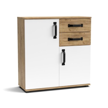 Credenza Mosso MO2 colore rovere e bianco