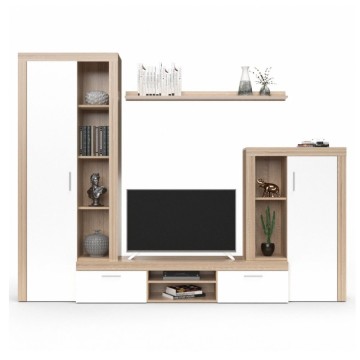 Parete attrezzata Nobel rovere sonoma e bianco