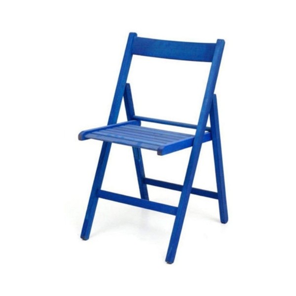 Sedia pieghevole Penelope in legno blu Sedia pieghevole Penelope in legno blu