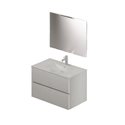 Mobile bagno con lavabo e specchio da 80 bianco frassinato