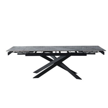 Tavolo allungabile Plato in ceramica colore grigio marmoreo italiano