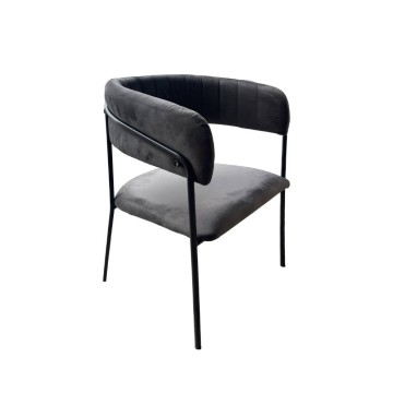 Sedia Key tessuto grigio fumè e struttura antracite