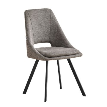 Sedia imbottita Blauss in tessuto grigio