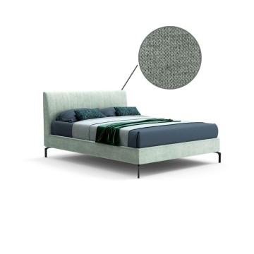 Letto matrimoniale contenitore verde marino - Aki