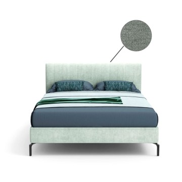 Letto matrimoniale contenitore verde marino - Aki
