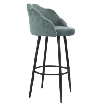 Sgabello conchiglia velluto grigio Orel - Toscohome