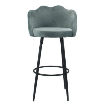 Sgabello conchiglia velluto grigio Orel - Toscohome