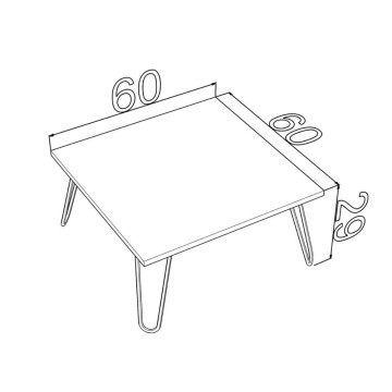 Tavolino da salotto rettangolare bianco Ilia 60x60 MT190403