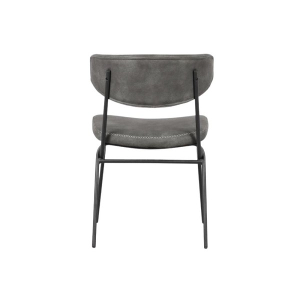 Sedia grigio vintage con gambe in metallo nero Callisto