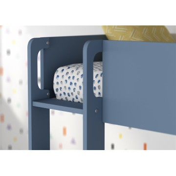 Letto a Castello Gilbo Rovere e Azzurro con Armadio