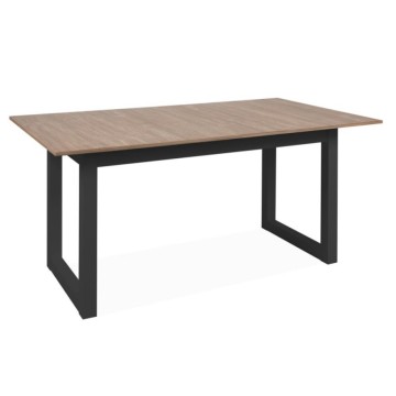 Tavolo rettangolare allungabile piano color legno e gambe antracite Austin80A 160x90x75