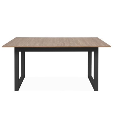 Tavolo rettangolare allungabile piano color legno e gambe antracite Austin80A 160x90x75