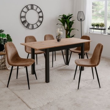 Tavolo rettangolare allungabile rovere e nero Coburg120 120x70x76,5