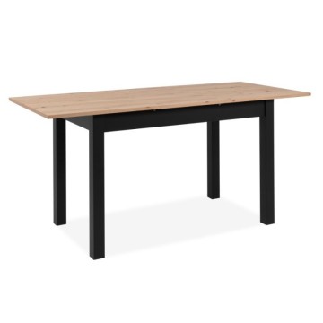 Tavolo rettangolare allungabile rovere e nero Coburg120 120x70x76,5