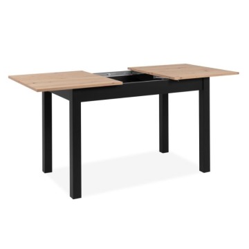 Tavolo rettangolare allungabile rovere e nero Coburg120 120x70x76,5
