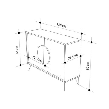 Madia 2 ante tortora e bianco Gora110 110x35,6x82