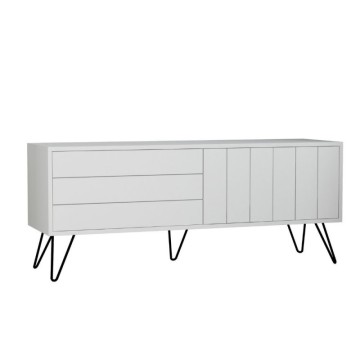 Porta TV bianco con due ante a ribalta Piccadilly 139x36x57