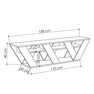 Porta TV bianco Ralla 158x30x40h
