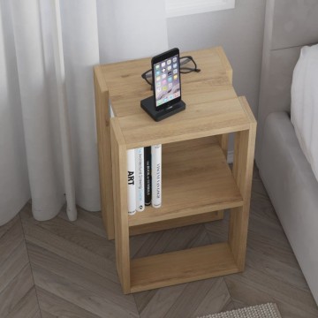 Comodino due ripiani rovere Lonie 34x30x55h