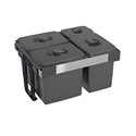 Pattumiera estraibile 4 contenitori Freejazz62605 grigio