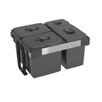 Pattumiera estraibile 4 contenitori Freejazz62605 grigio