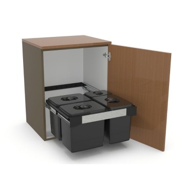 Pattumiera estraibile 4 contenitori Freejazz62605 grigio