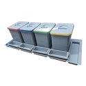 Pattumiera sottolavello 4 contenitori PRATIKO1200 e quattro vaschette