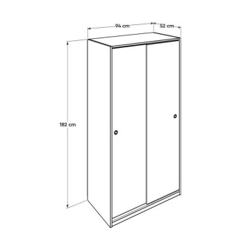 Armadio 2 ante scorrevoli 5 ripiani SWD4352023 rovere