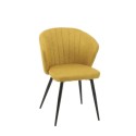 Sedia Elegante Tessuto Giallo e Piedi Neri - Krid