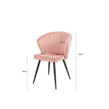 Sedia Elegante Tessuto Giallo e Piedi Neri - Krid