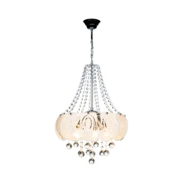 Lampada da soffitto Yon MDL3973 argento vetro decorato e pietre effetto cristallo