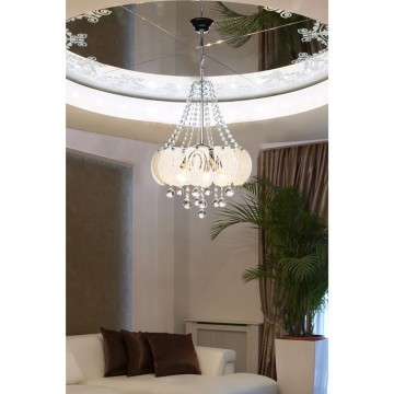 Lampada da soffitto Yon MDL3973 argento vetro decorato e pietre effetto cristallo
