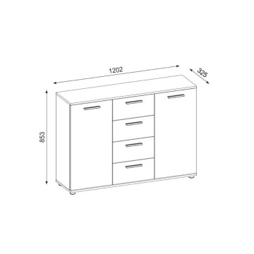 Credenza legno rovere e antracite 120 cm - Berno | Toscohome