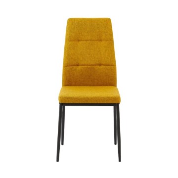 Sedia da pranzo tessuto senape Adara 63.5x44x89h