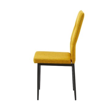 Sedia da pranzo tessuto senape Adara 63.5x44x89h