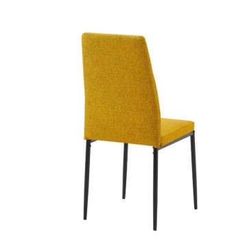 Sedia da pranzo tessuto senape Adara 63.5x44x89h