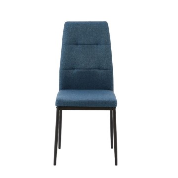Sedia da pranzo tessuto blu Adara 63.5x44x89h