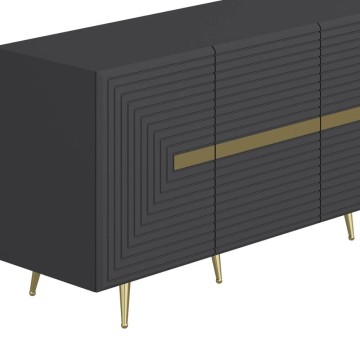 Madia 4 ante antracite Jose particolari oro 180x47x75h