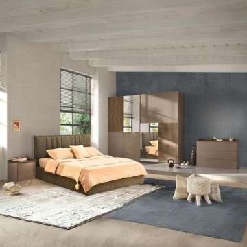 Comodino 2 cassetti bronzo mercure Quinn