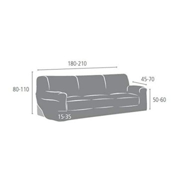 Copridivano Troya elastico 3 posti grigio 180/210