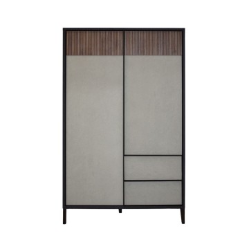 Mobile alto 2 ante e 2 cassetti lava e argilla Anka 106x40x177h