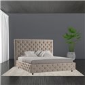 Letto matrimoniale con contenitore e testiera colore tortora - Sondrio