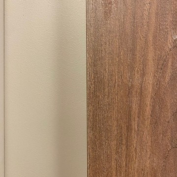 Madia 2 ante e 3 cassetti cashmere e noce mercure Open 180x50x80h