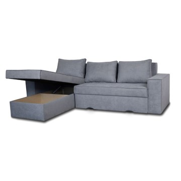 Divano con penisola contenitore reversibile grigio cenere Olymp-M Enjoy23