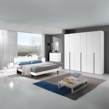 Comodino 2 cassetti bianco Manitoba