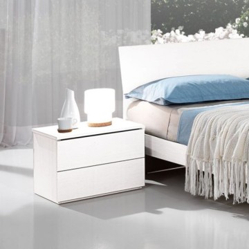 Comodino 2 cassetti bianco Manitoba