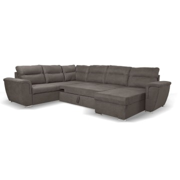 Divano angolare con letto e 2 contenitori Washington khaki